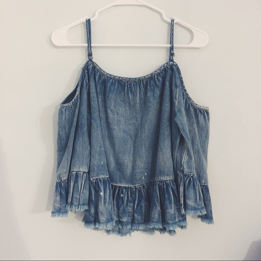 Denim Cold-shoulder 💋 - Picture 2 of 4